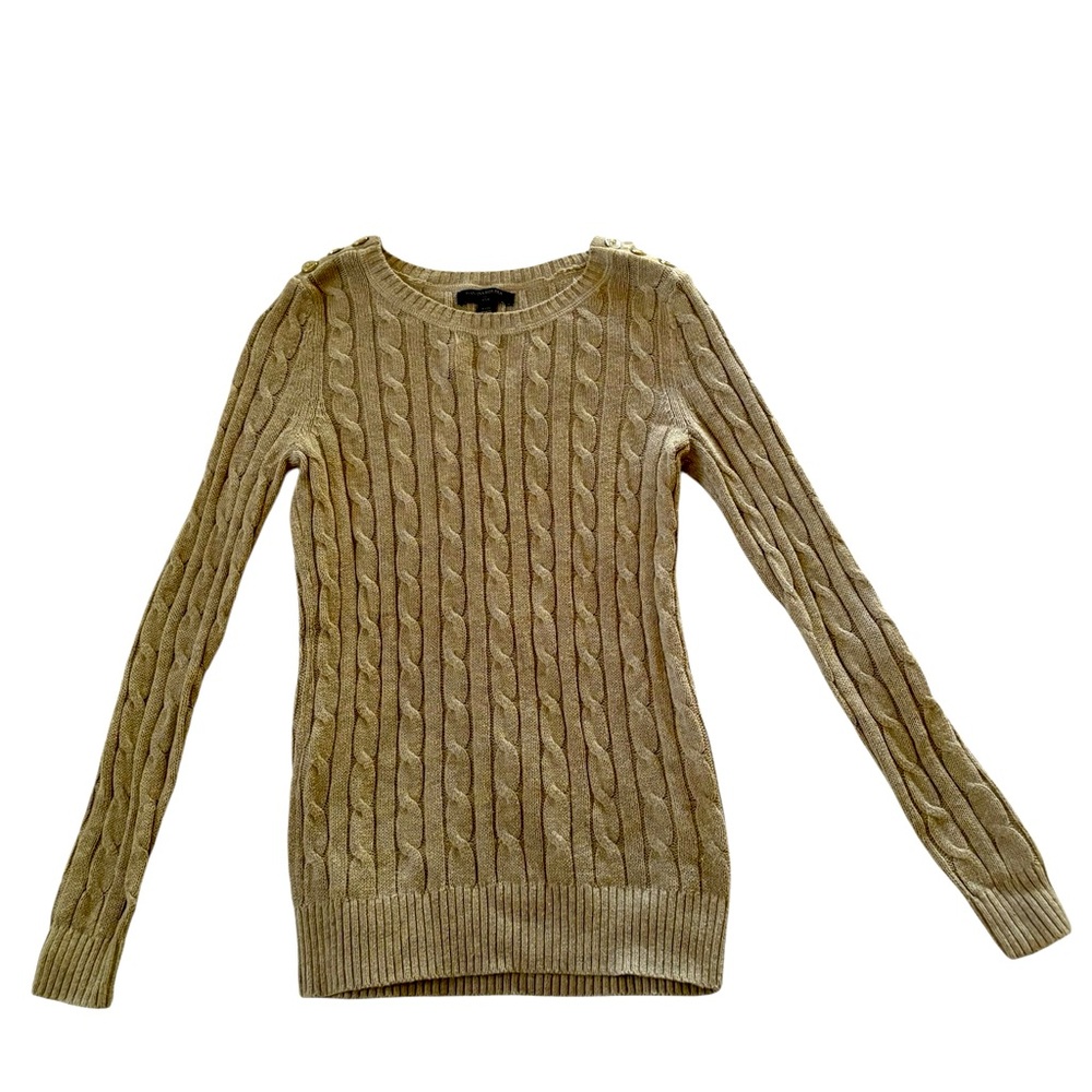 Banana Republic Women’s Cable Knit Tan Sweater Sz PXXS